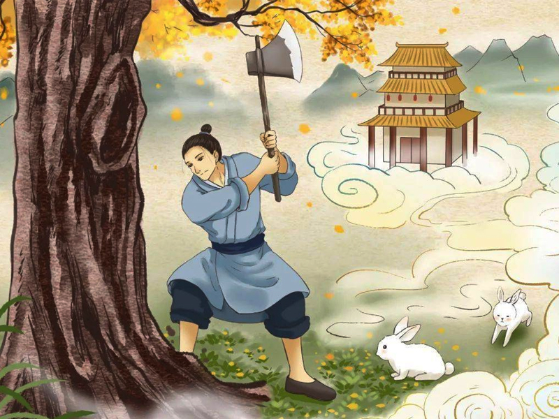 吳剛伐桂的故事 吳剛修仙沒有耐心 吳剛學仙的故事-2