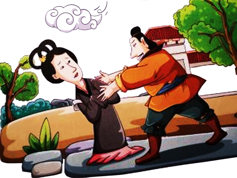 強(qiáng)取人衣的故事插畫